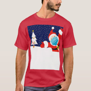 T-shirt Drôle Père Noël de Noël dans le masque facial