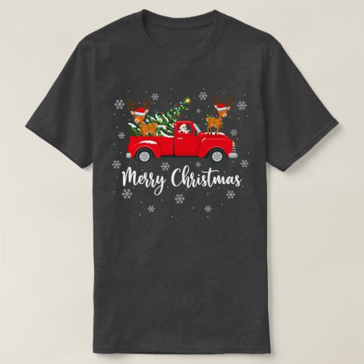 T-shirt Drôle Père Noël équitation Noël Arbre de Noël Char (Design devant)