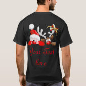 T-shirt Drôle Père Noël et Reindeer Cartoon (Dos)