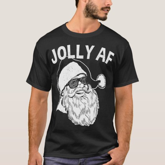T-shirt Drôle Père Noël Jolly AF (Devant)