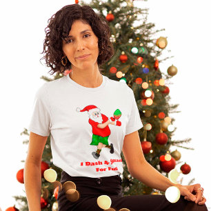 T-shirt Drôle Père Noël Jouer Pickleball I Dash & Smash Fu