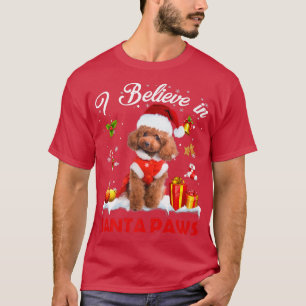 T-shirt Drôle Père Noël Poodle Claus chien décoration de N