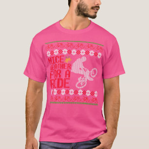 T-shirt Drôle Père Noël Vélo Cycliste Vilain Vilain Bmx Ri