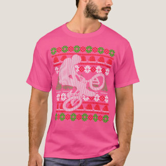 T-shirt Drôle Père Noël Vélo Cycliste Vilain Vilain Bmx Ri