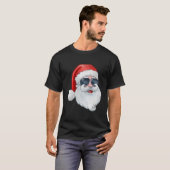 T-shirt Drôle Père Noël Visage Lunettes De Soleil Avec Bar (Devant entier)