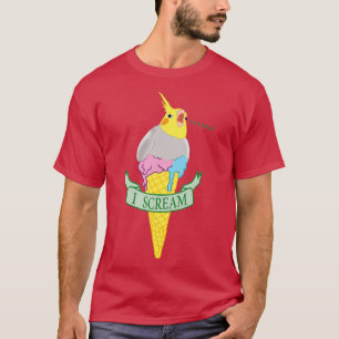 T-shirt Drôle perroquet animal Doodé I Ice Cream Cockatiel
