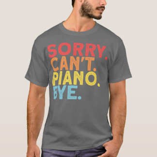 T-shirt Drôle Piano Player Musique Lover Retro Pianist Pre