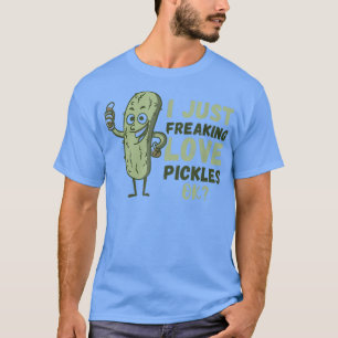 T-shirt Drôle Pickle I Love Pickles Vegan Food Pickle Love