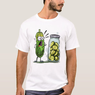 T-shirt Drôle Pickle Surprend Un Concombre Et Un Bocal De 