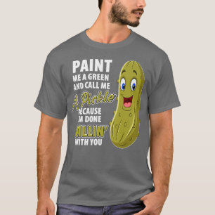 T-shirt Drôle Pickle Vert Dillin Plaisanterie Pun végétari