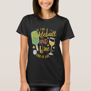 T-shirt Drôle Pickleball Et Vin Type De Fille Picklball D