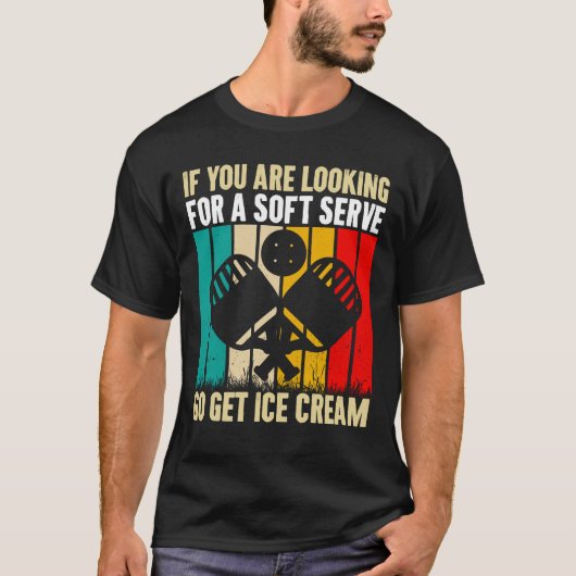 T-shirt Drôle Pickleball Soft Sert glace Crème Pickleball (Devant)