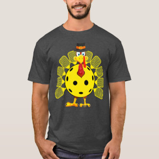 T-shirt Drôle Pickleball Thanksgiving Golf Ball Turkey Lov