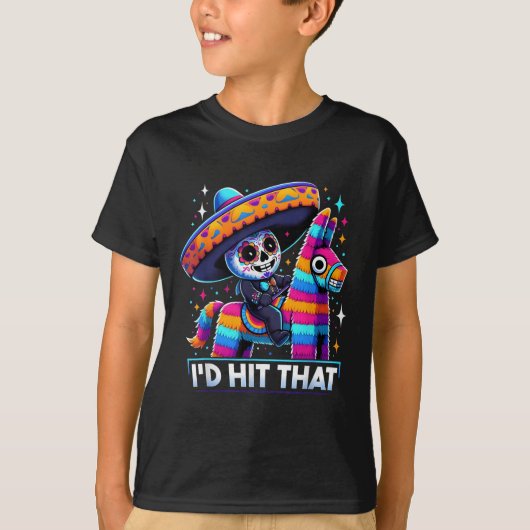 T-shirt Drôle Pinatas Du Parti Mexicain J'Ai Touché Ce Cin (Devant)