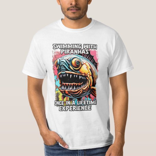 T-shirt Drôle Piranha Dit Hilarious Swimming Joote Citatio (Devant)