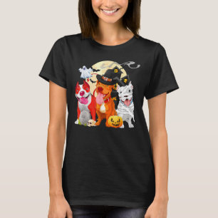 T-shirt Drôle Pitbull Chien Sorcière Casquette de peur Ci