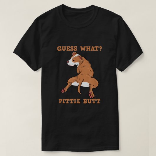 T-shirt Drôle Pitbull Je Devine Quel Pittie Butt Je Amoure (Design devant)
