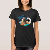 T-shirt Drôle Pizza Chat Surf Amusant Surfs Up Kitty Tee (Devant)