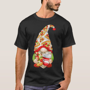 T-shirt Drôle Pizza Lover Gnome mignonne Pizza Motif