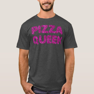 T-shirt Drôle Pizza Queen Purple Parties scintillant 271