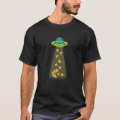 T-shirt Drôle Pizza Ufo Alien Manger Pizza A Ufo Extratert (Devant)