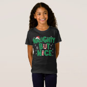 T-Shirt Drôle plaisanterie Noël Humour Naughty Mais Nice (Devant entier)
