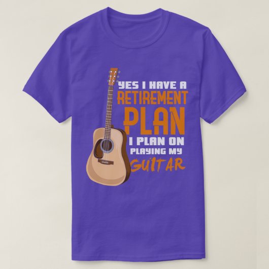 T-shirt Drôle Plan de retraite Guitare Lecteur Dit (Design devant)