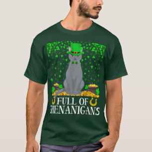 T-shirt Drôle Plein De Shenanigans Russe Blue Chat St