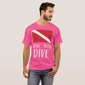 T-shirt Drôle Plongée Diver Drapeau Plongée Planche Plongé (Devant entier)