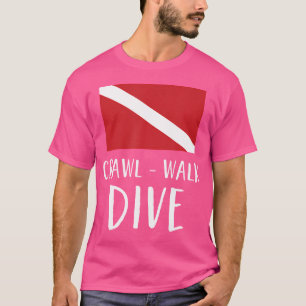 T-shirt Drôle Plongée Diver Drapeau Plongée Planche Plongé