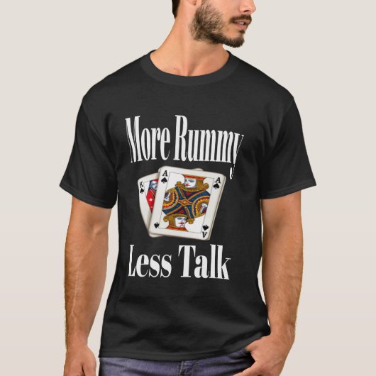 T-shirt Drôle Plus Rummy Moins Parler Carte Jeu Nuit Sarca (Devant)