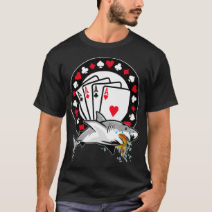 T-shirt Drôle Poker Shark Teas Holdem Lucky Poker _1