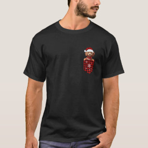 T-shirt Drôle Poodle Santa Chapeau Dans Pocket Buffalo Pla