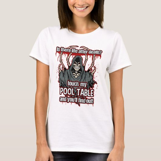 T-shirt Drôle Pool Player Grim Reaper (Devant)