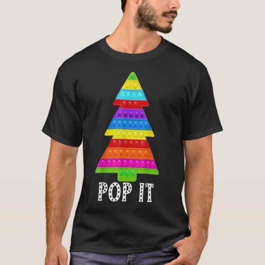 T-shirt drôle pop it fidget jouet pour Noël 2021 arbre de (Devant)