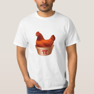 T-shirt Drôle Pot De Poulet Pi (Pie) Rouge Hen