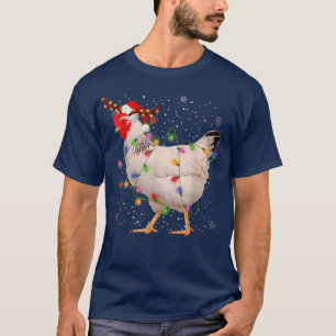 T-shirt Drôle Poulet de Noël Dos Reindeer Noël Lig
