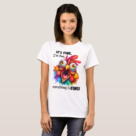 T-shirt Drôle Poulet Dit (Devant entier)