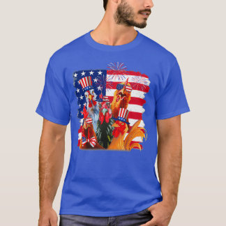 T-shirt Drôle Poulet-nous Drapeau Amérique   (2) 