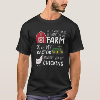 T-shirt Drôle Poulets S Pour Hommes Poulet Garçons Élevage
