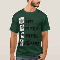 T-shirt drôle pour adolescents Manga Manger Dormir