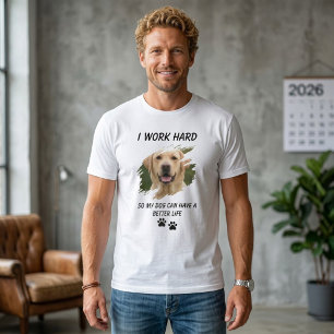 T-shirt drôle pour amateur de chien Je travaille d