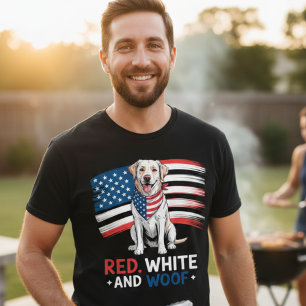 T-shirt drôle pour amateur de chien patriote Rouge