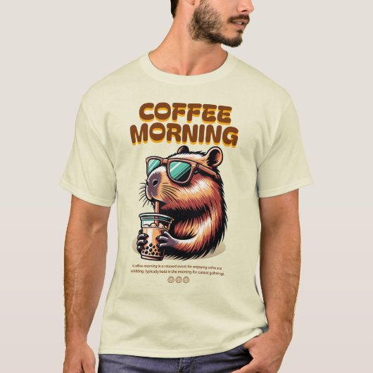 T-shirt drôle pour buveur de café du matin (Devant)