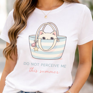 T-shirt drôle pour chat introverti Ne me percevez