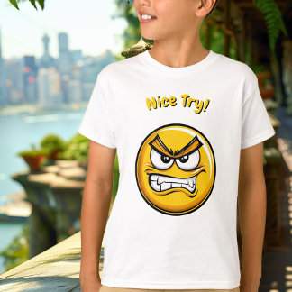T-shirt drôle pour enfants avec un émoji jaune fru