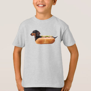 T-shirt drôle pour enfants avec un teckel dans un