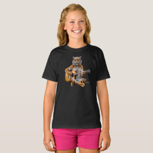 T-shirt drôle pour enfants avec un tigre rock star