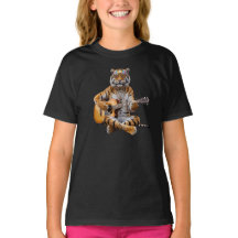 T-shirt drôle pour enfants avec un tigre rock star