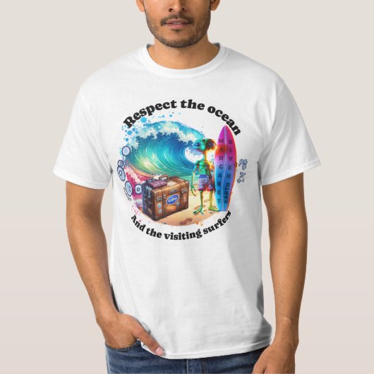 T-shirt drôle pour hommes surfeurs (Devant)
